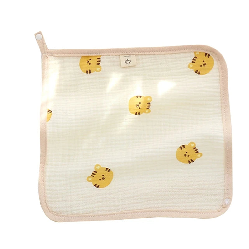 Cotton Gauze Scarf Baby Feeding Bibs with Snaps Soft Saliva Towel Burp Cloth Newborn Baby Bandana Triangle Scarf Shower Gifts