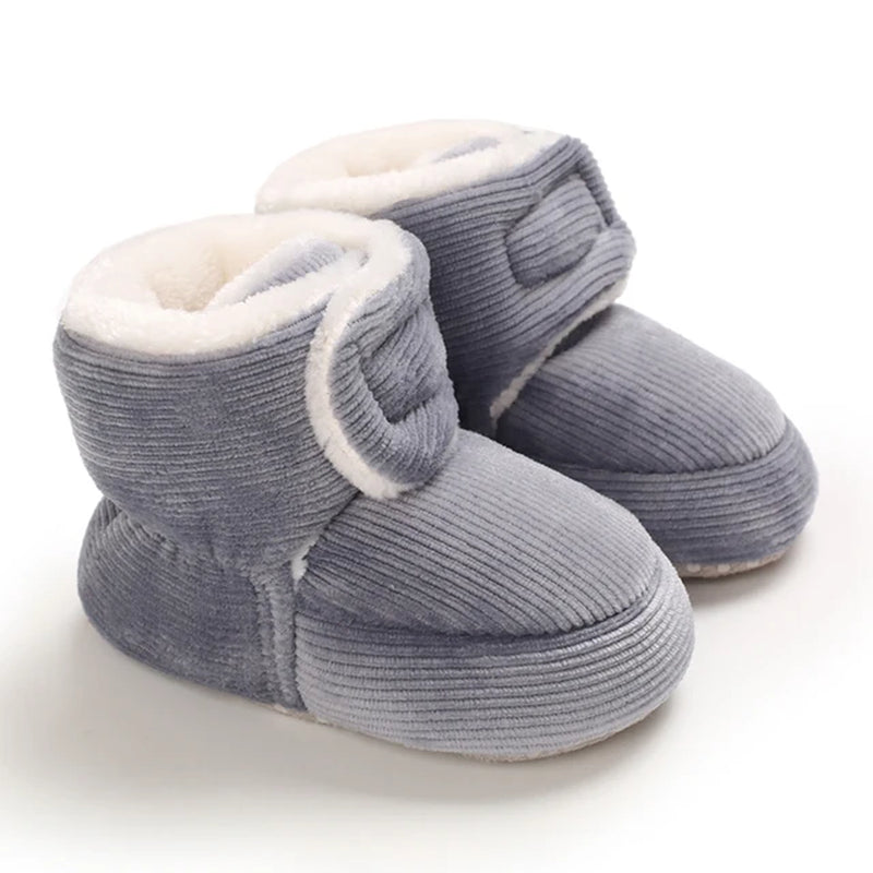 2023 Winter Boots Baby Boy Girl Booties Snow Soft-Sole Anti-Slip Warm Flat Infant First Walker Baby Crib Shoes Christmas