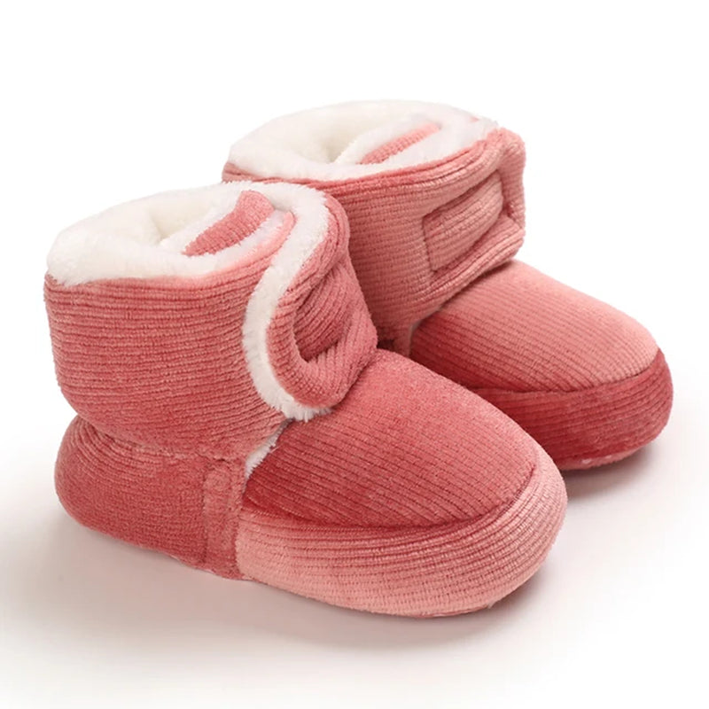 2023 Winter Boots Baby Boy Girl Booties Snow Soft-Sole Anti-Slip Warm Flat Infant First Walker Baby Crib Shoes Christmas