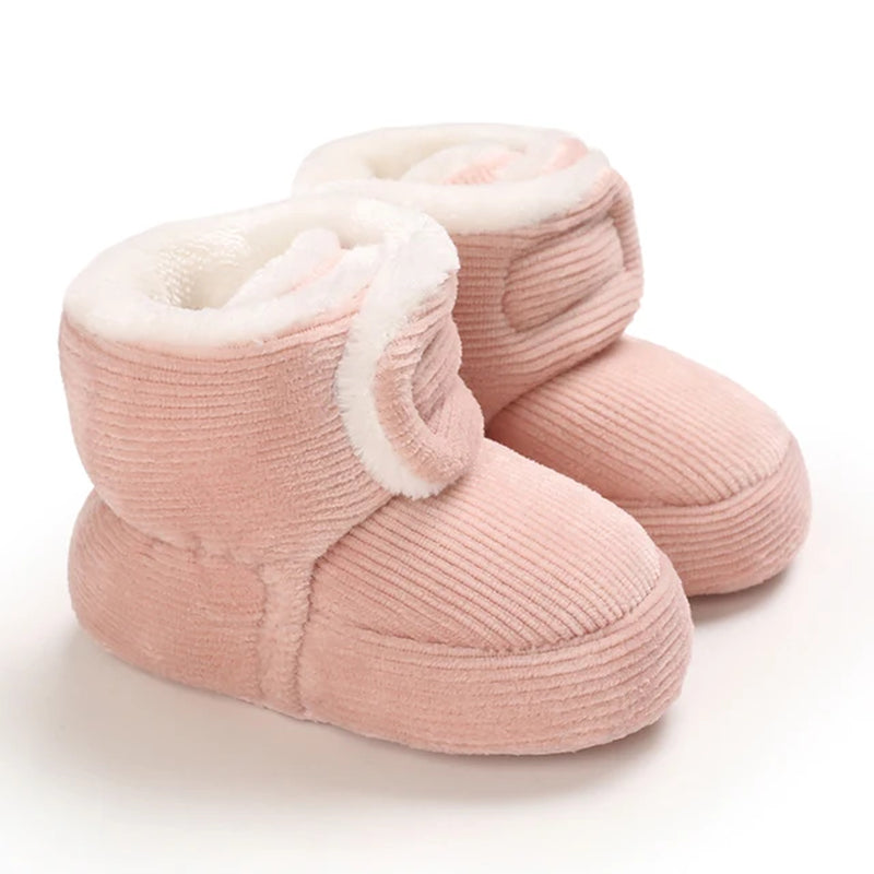 2023 Winter Boots Baby Boy Girl Booties Snow Soft-Sole Anti-Slip Warm Flat Infant First Walker Baby Crib Shoes Christmas