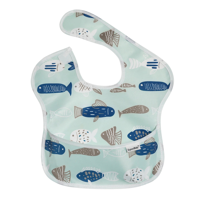 Waterproof Baby Bibs 100% Polyester TPU Coating Feeding Bibs Washable Baby Bibs with Food Catcher for Baby Girls & Boys