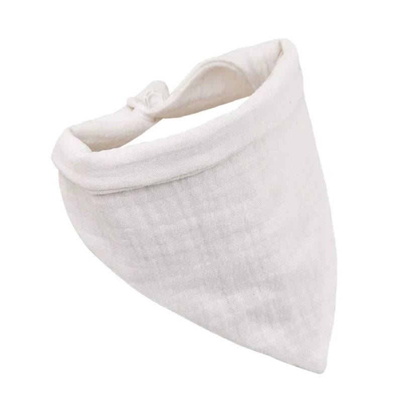 Cotton Gauze Scarf Baby Feeding Bibs with Snaps Soft Saliva Towel Burp Cloth Newborn Baby Bandana Triangle Scarf Shower Gifts