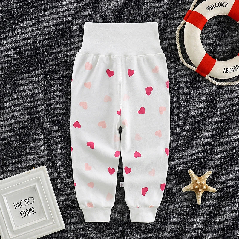 2022 Autumn Spring Newborn Baby Pants Girl Boy High Waist Leggings Cotton Clothes Toddler Trousers Clothing Infant Kids PP Pants