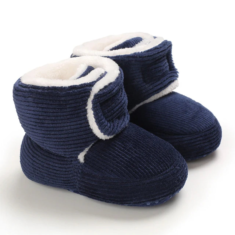 2023 Winter Boots Baby Boy Girl Booties Snow Soft-Sole Anti-Slip Warm Flat Infant First Walker Baby Crib Shoes Christmas