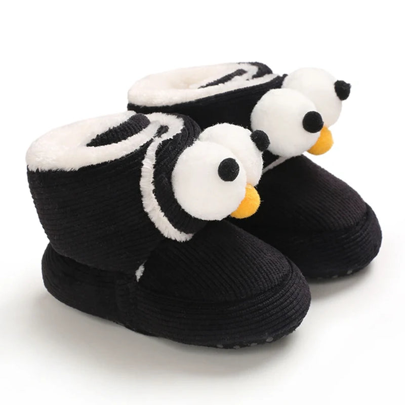 2023 Winter Boots Baby Boy Girl Booties Snow Soft-Sole Anti-Slip Warm Flat Infant First Walker Baby Crib Shoes Christmas