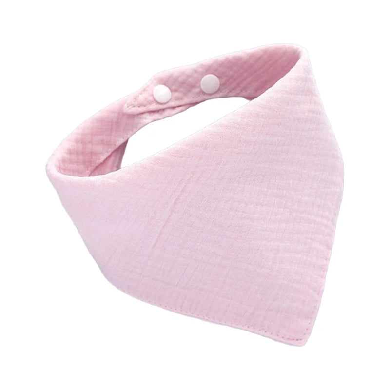 Cotton Gauze Scarf Baby Feeding Bibs with Snaps Soft Saliva Towel Burp Cloth Newborn Baby Bandana Triangle Scarf Shower Gifts