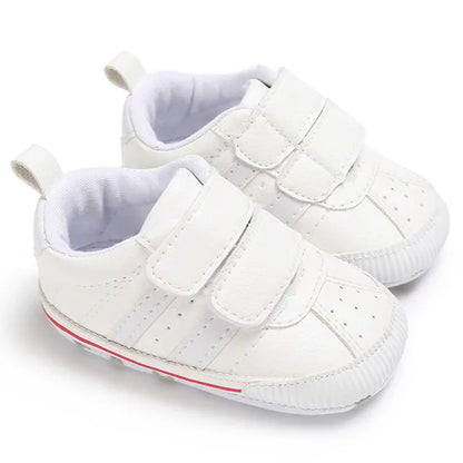 Newborn Infant Toddler Baby Boys Girls Shoes Crib Striped Soft Sole Hook Loop Prewalker Sneakers 0-18 Months