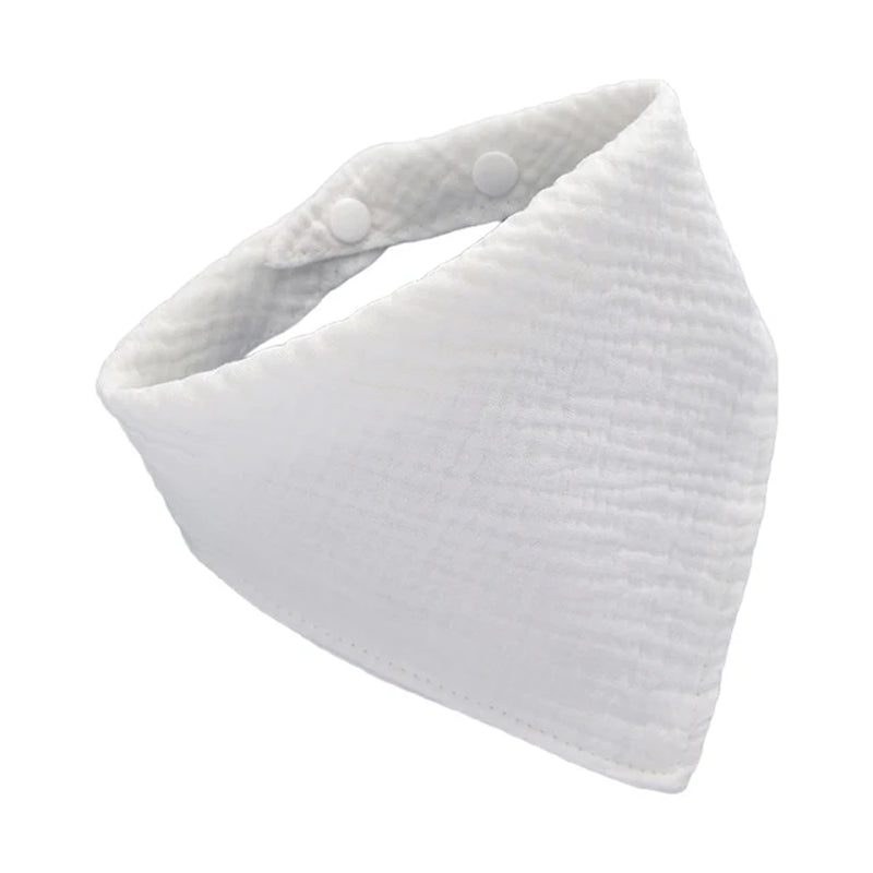 Cotton Gauze Scarf Baby Feeding Bibs with Snaps Soft Saliva Towel Burp Cloth Newborn Baby Bandana Triangle Scarf Shower Gifts