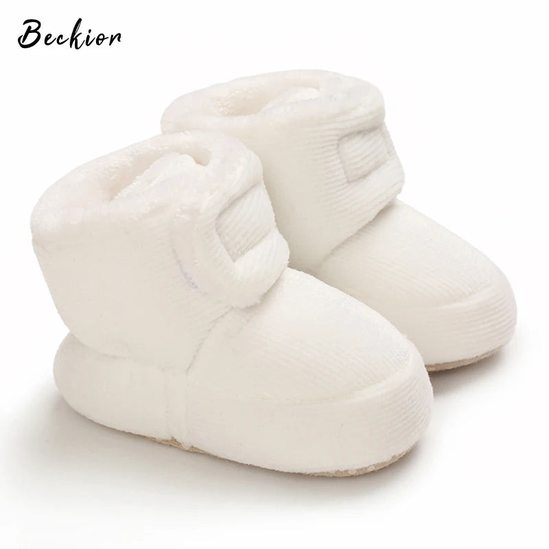 2023 Winter Boots Baby Boy Girl Booties Snow Soft-Sole Anti-Slip Warm Flat Infant First Walker Baby Crib Shoes Christmas