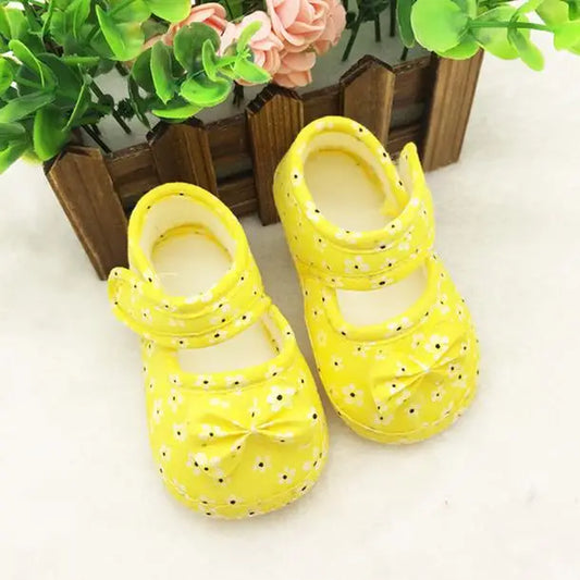 2021 Fashion Baby Shoes Luxury Kids Baby Bowknot Printing Newborn Cloth Shoes Bebes Zapatos Scarpe Da Bambina Eleganti