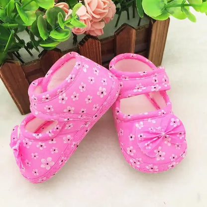 2021 Fashion Baby Shoes Luxury Kids Baby Bowknot Printing Newborn Cloth Shoes Bebes Zapatos Scarpe Da Bambina Eleganti